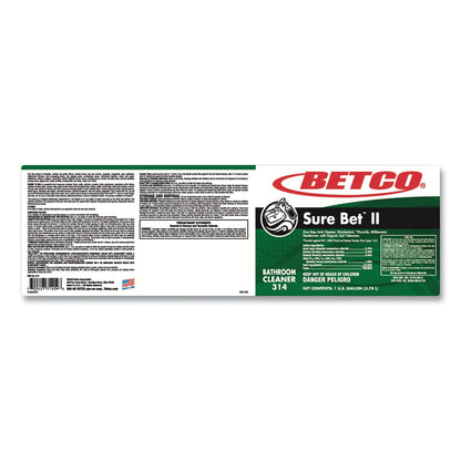 Betco Sure Bet II Foaming Disinfectant, Citrus Scent, 1 gal Bottle, 4/Carton (BET3140400)