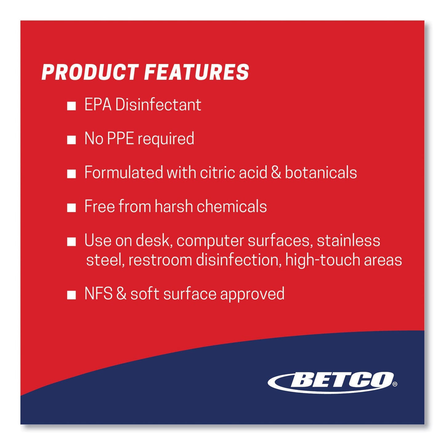 Betco Fight Bac RTU Disinfectant, Fresh Scent, 5 gal Pail (BET3900500)