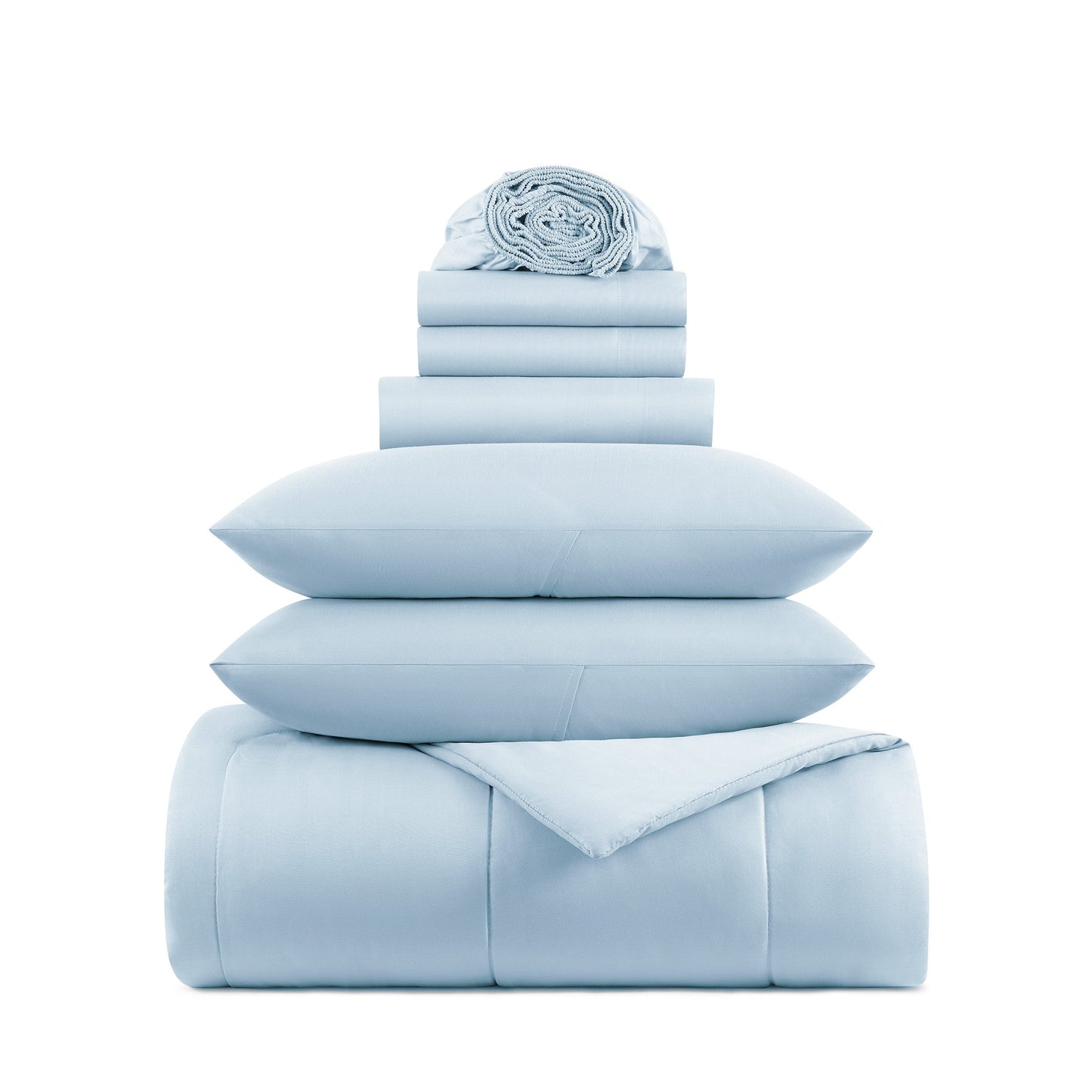 Arkwright Home Family Essentials Bed in Bag 7PC - King - Blue (P-BIAB-KG-BL)