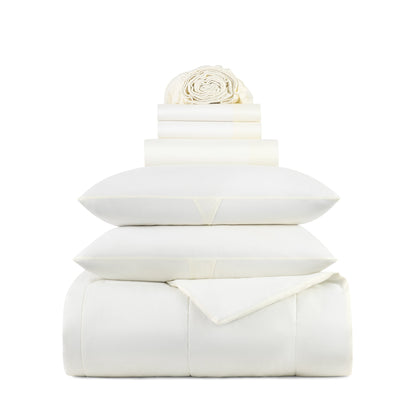 Arkwright Home Family Essentials Bed in Bag 7PC - King - White (P-BIAB-KG-WH)