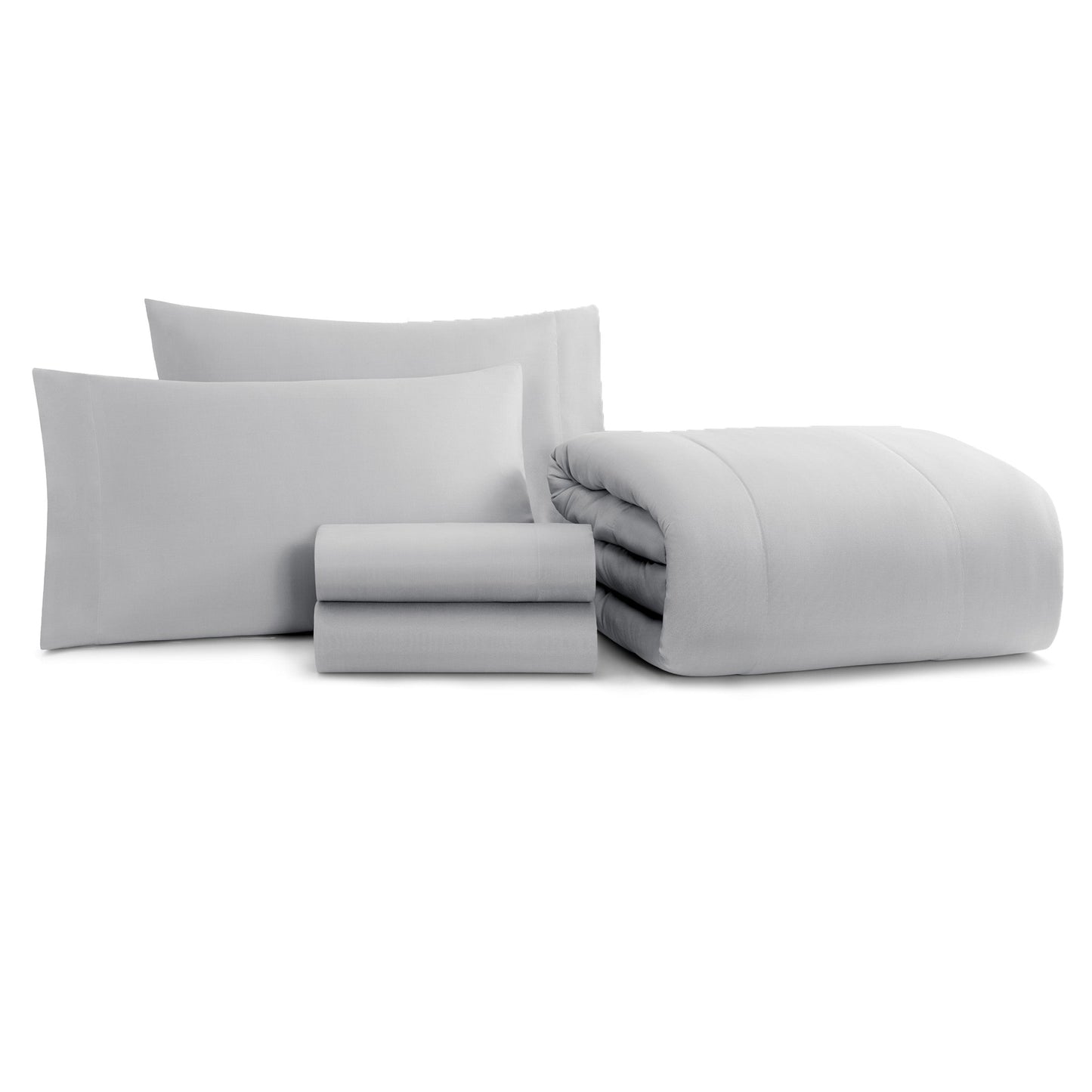 Arkwright Home Family Essentials Bed in Bag 5PC - TWIN - Grey (P-BIAB-TW-GY)