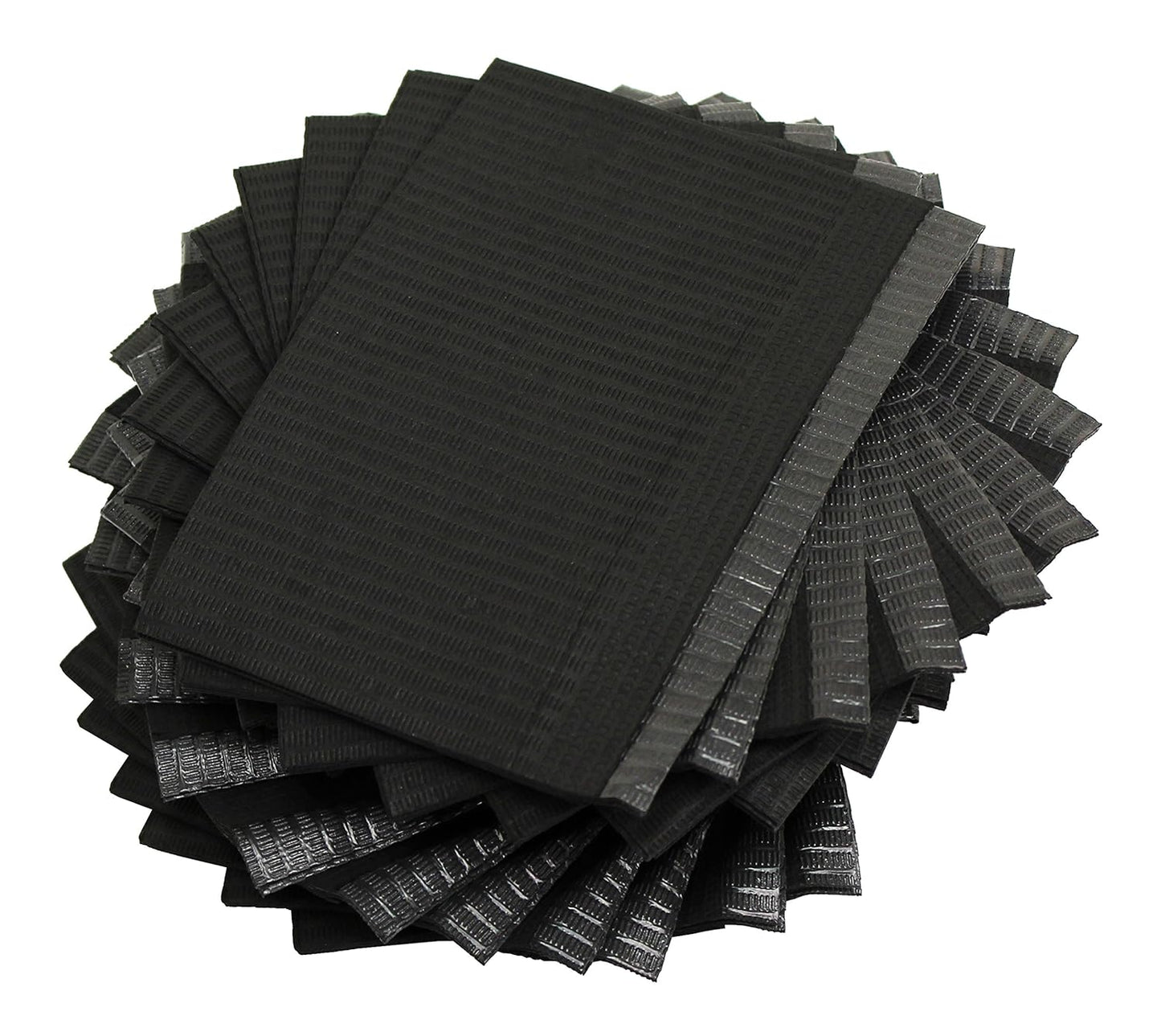 Adenna® Patient Bibs/Lap Cloths, 3-Ply, 18"x13", 125/Bag, 4 Bags/Case, Black (HOSBIB740BK)