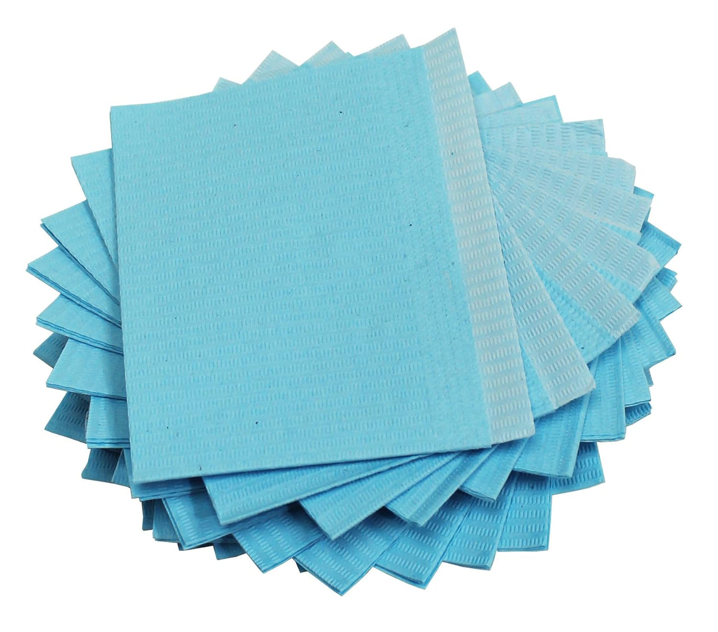 Adenna® Patient Bibs/Lap Cloths, 3-Ply, 18"x13", 125/Bag, 4 Bags/Case, Blue (HOSBIB741B)