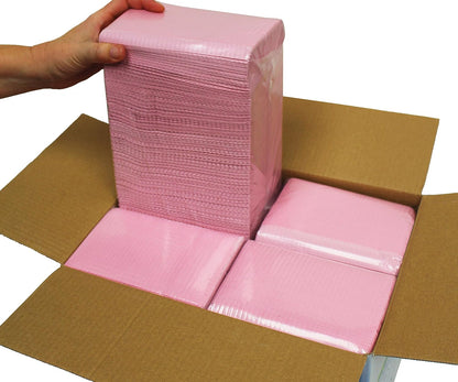 Adenna® Patient Bibs/Lap Cloths, 3-Ply, 18"x13", 125/Bag, 4 Bags/Case, Pink (HOSBIB744P)