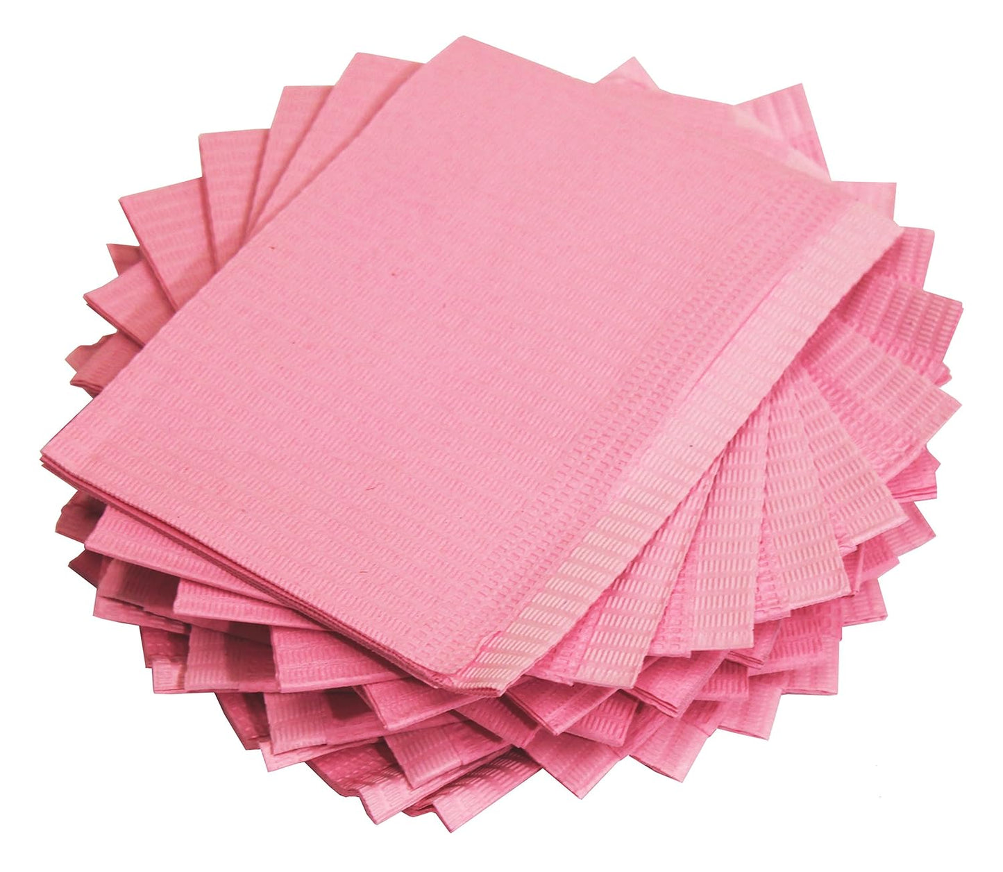 Adenna® Patient Bibs/Lap Cloths, 3-Ply, 18"x13", 125/Bag, 4 Bags/Case, Pink (HOSBIB744P)