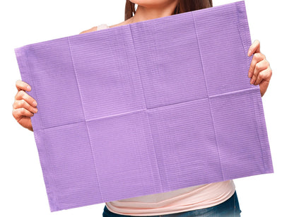 Adenna® Patient Bibs/Lap Cloths, 3-Ply, 18"x13", 125/Bag, 4 Bags/Case, Violet (HOSBIB745V)