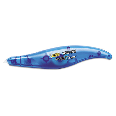 BIC Wite-Out Brand Exact Liner Correction Tape, Non-Refillable, Blue/Orange, 1/5" x 236", 2/Pack (BICWOELP21)