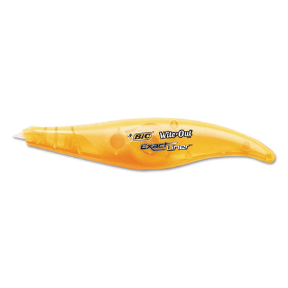 BIC Wite-Out Brand Exact Liner Correction Tape, Non-Refillable, Blue/Orange, 1/5" x 236", 2/Pack (BICWOELP21)