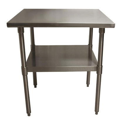 BK Resources Stainless Steel Flat Top Work Tables, 24w x 24d x 36h, Silver, 2/Pallet (BKE2VT2424)