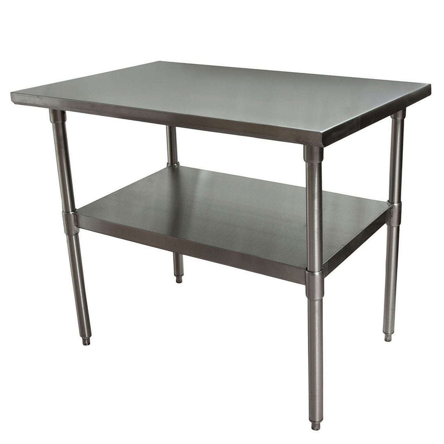 BK Resources Stainless Steel Flat Top Work Tables, 48w x 24d x 36h, Silver, 2/Pallet (BKE2VT4824)