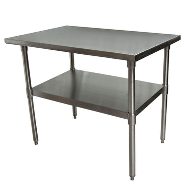 BK Resources Stainless Steel Flat Top Work Tables, 48w x 24d x 36h, Silver, 2/Pallet (BKE2VT4824)