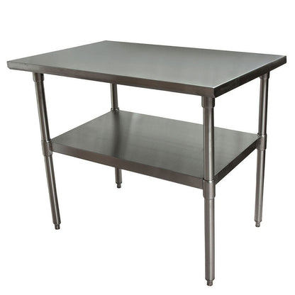 BK Resources Stainless Steel Flat Top Work Tables, 48w x 24d x 36h, Silver, 2/Pallet (BKE2VT4824)