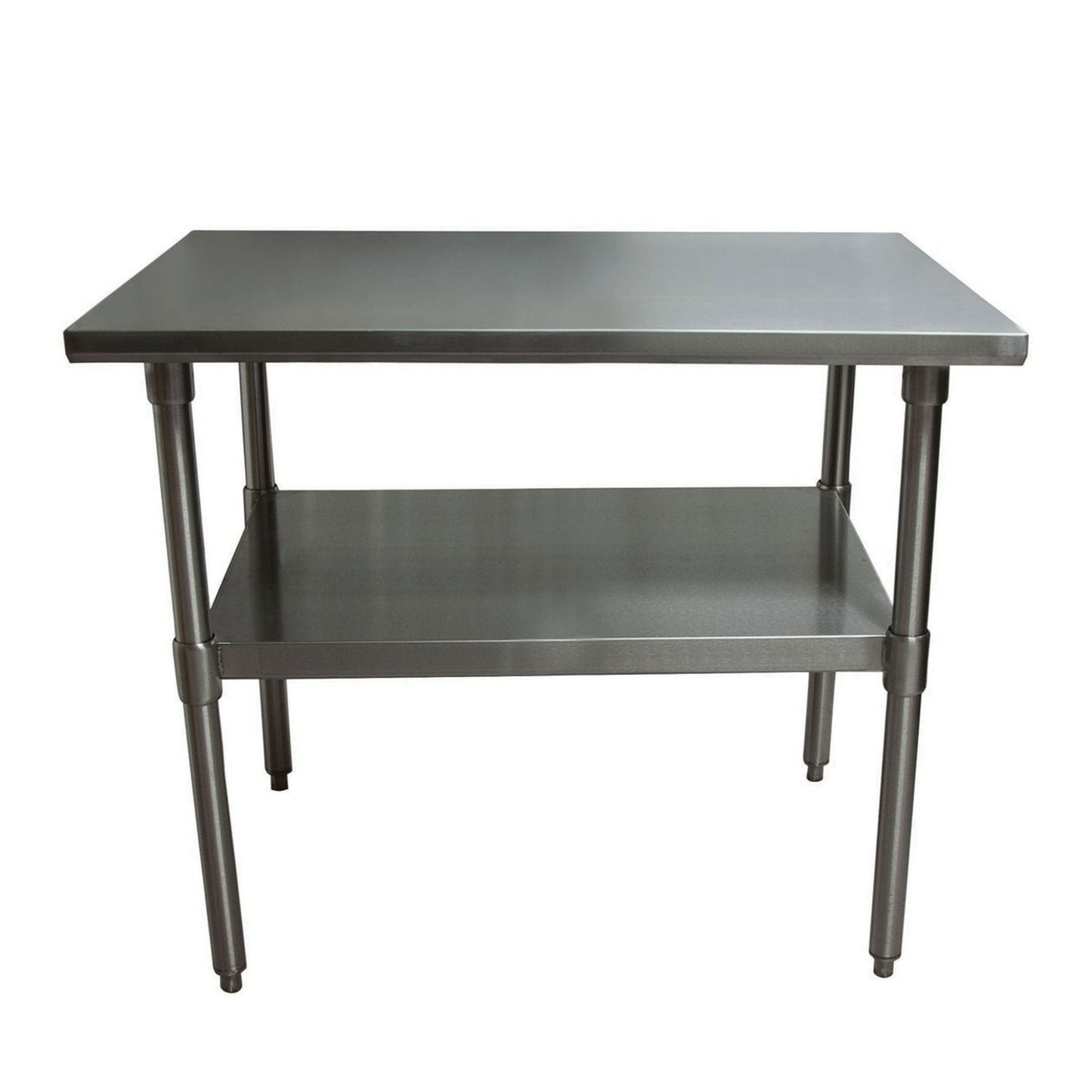 BK Resources Stainless Steel Flat Top Work Tables, 48w x 24d x 36h, Silver, 2/Pallet (BKE2VT4824)