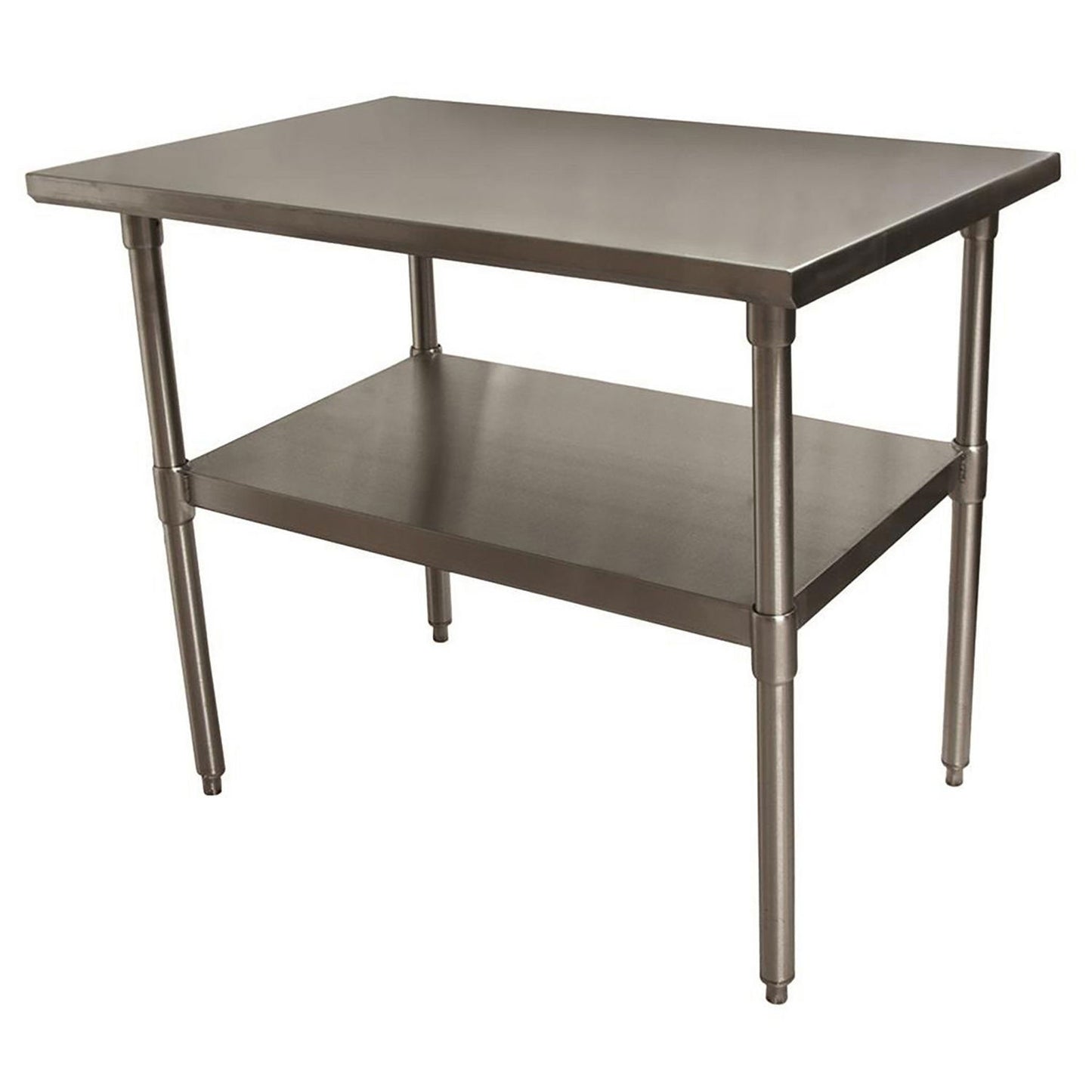 BK Resources Stainless Steel Flat Top Work Tables, 48w x 30d x 36h, Silver, 2/Pallet (BKE2VT4830)