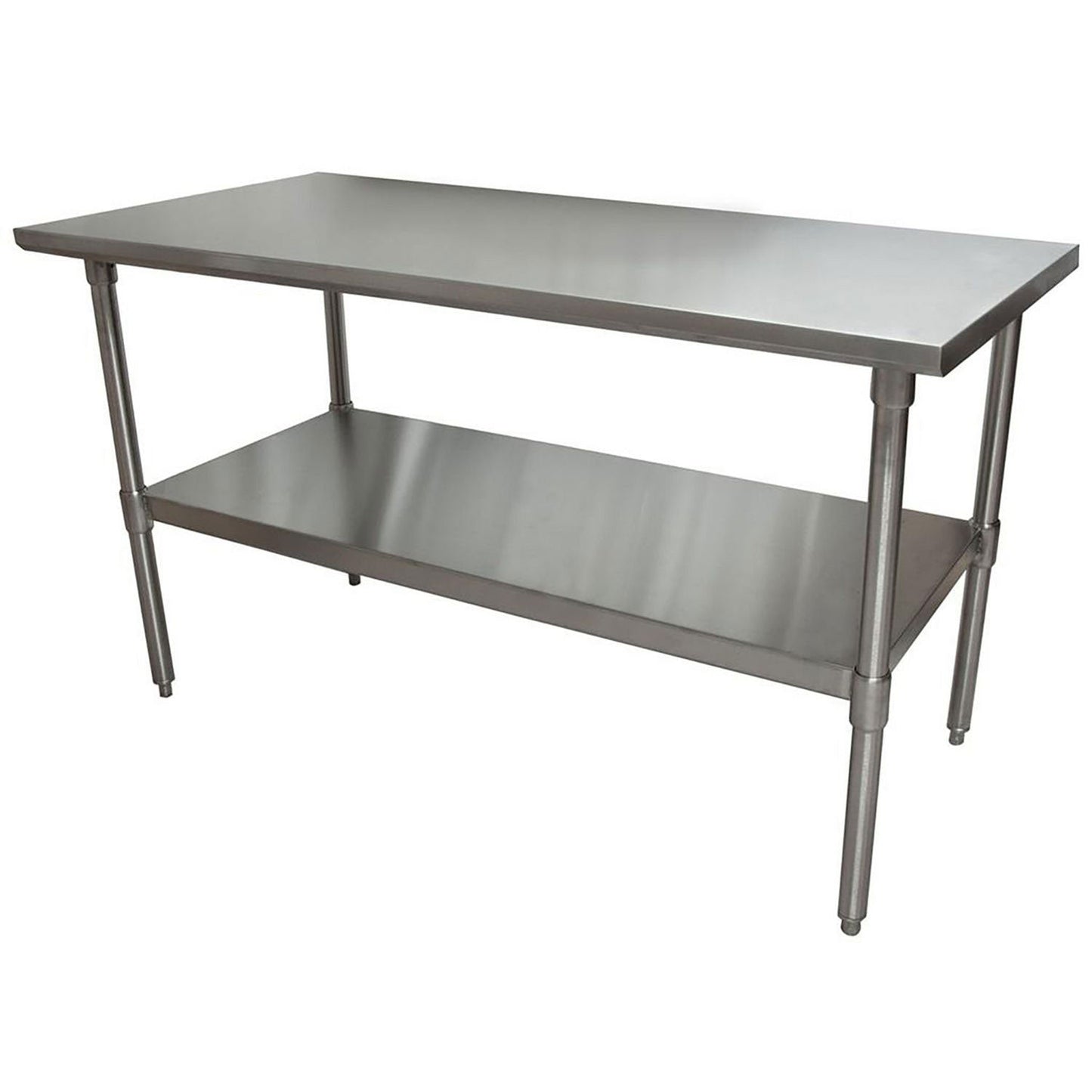 BK Resources Stainless Steel Flat Top Work Tables, 60w x 30d x 36h, Silver, 2/Pallet (BKE2VT6030)