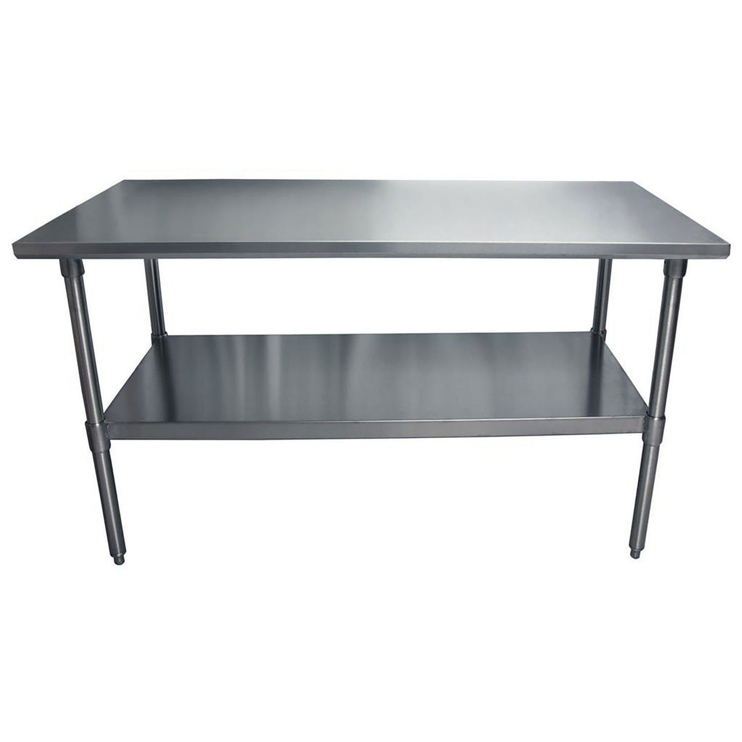 BK Resources Stainless Steel Flat Top Work Tables, 60w x 30d x 36h, Silver, 2/Pallet (BKE2VT6030)