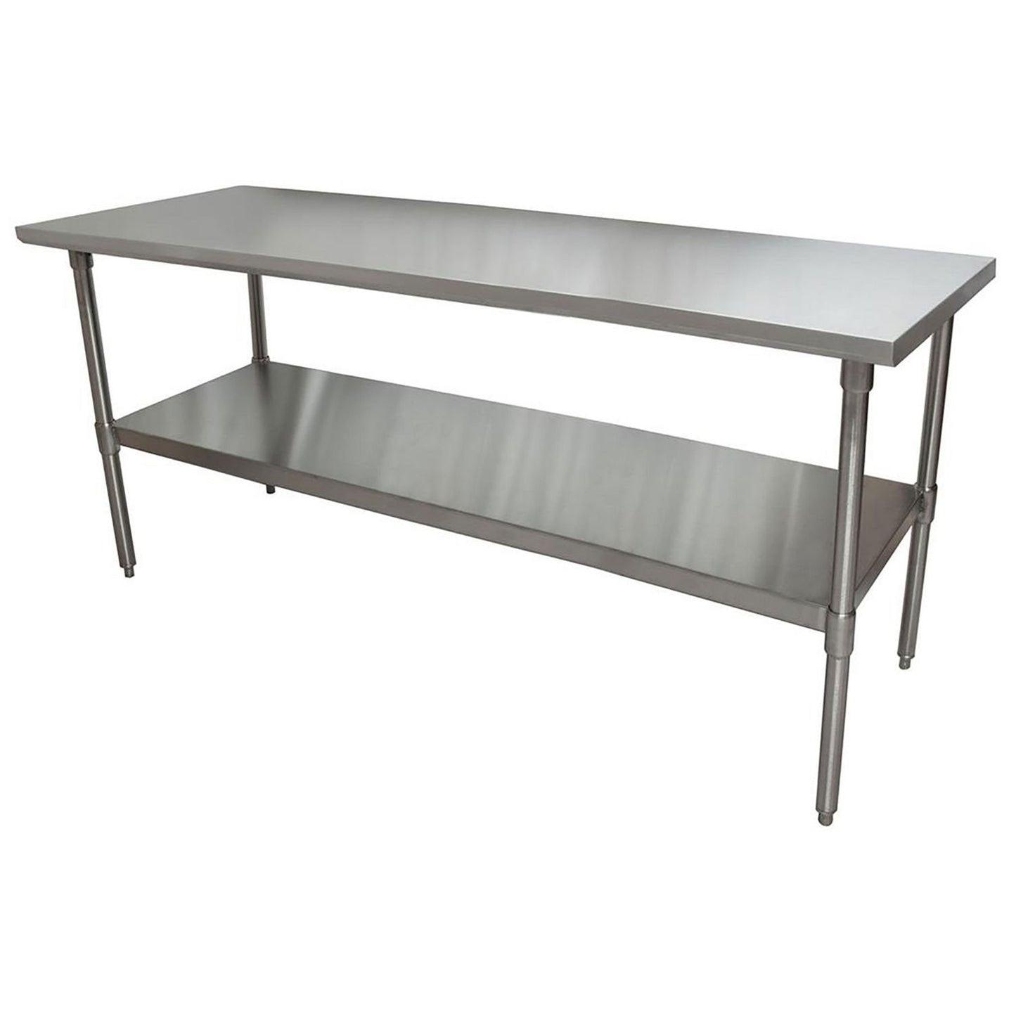 BK Resources Stainless Steel Flat Top Work Tables, 72w x 30d x 36h, Silver, 2/Pallet (BKE2VT7230)