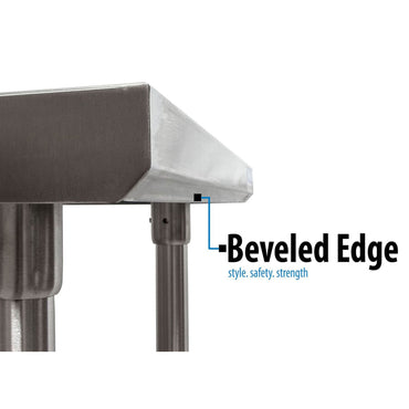 BK Resources Stainless Steel 5" Riser Top Tables, 48w x 30d x 39.75h, Silver, 2/Pallet (BKE2VTR54830)