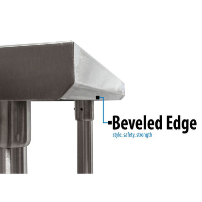 BK Resources Stainless Steel 5" Riser Top Tables, 48w x 30d x 39.75h, Silver, 2/Pallet (BKE2VTR54830)