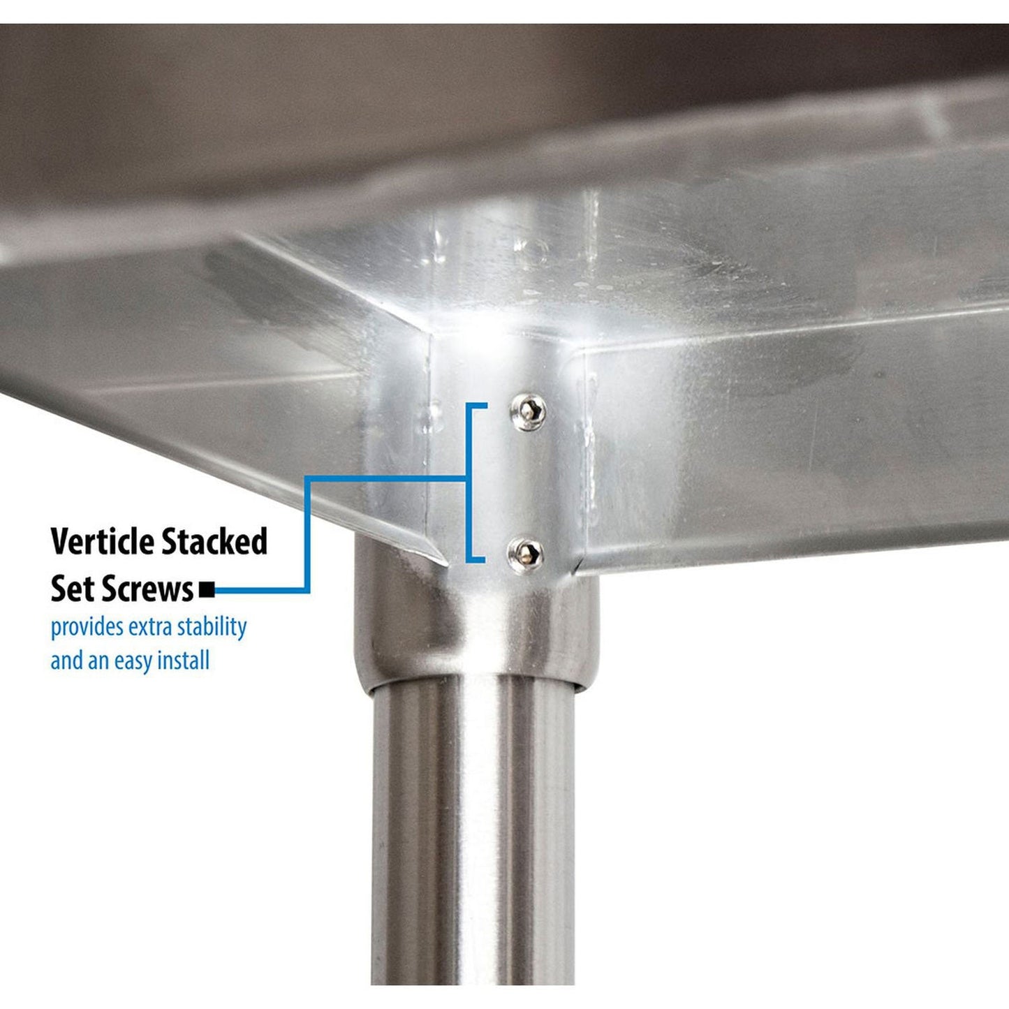 BK Resources Stainless Steel 5" Riser Top Tables, 60w x 30d x 39.75h, Silver, 2/Pallet (BKE2VTR56030)