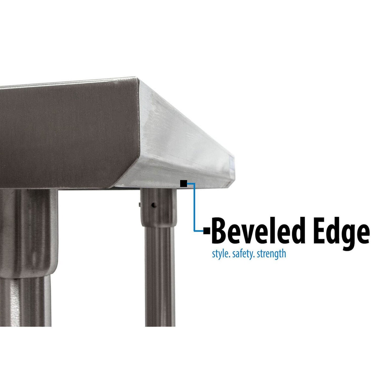 BK Resources Stainless Steel 5" Riser Top Tables, 72w x 30d x 39.75h, Silver, 2/Pallet (BKE2VTR57230)