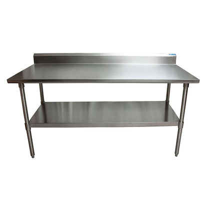 BK Resources Stainless Steel 5" Riser Top Tables, 72w x 30d x 39.75h, Silver, 2/Pallet (BKE2VTR57230)