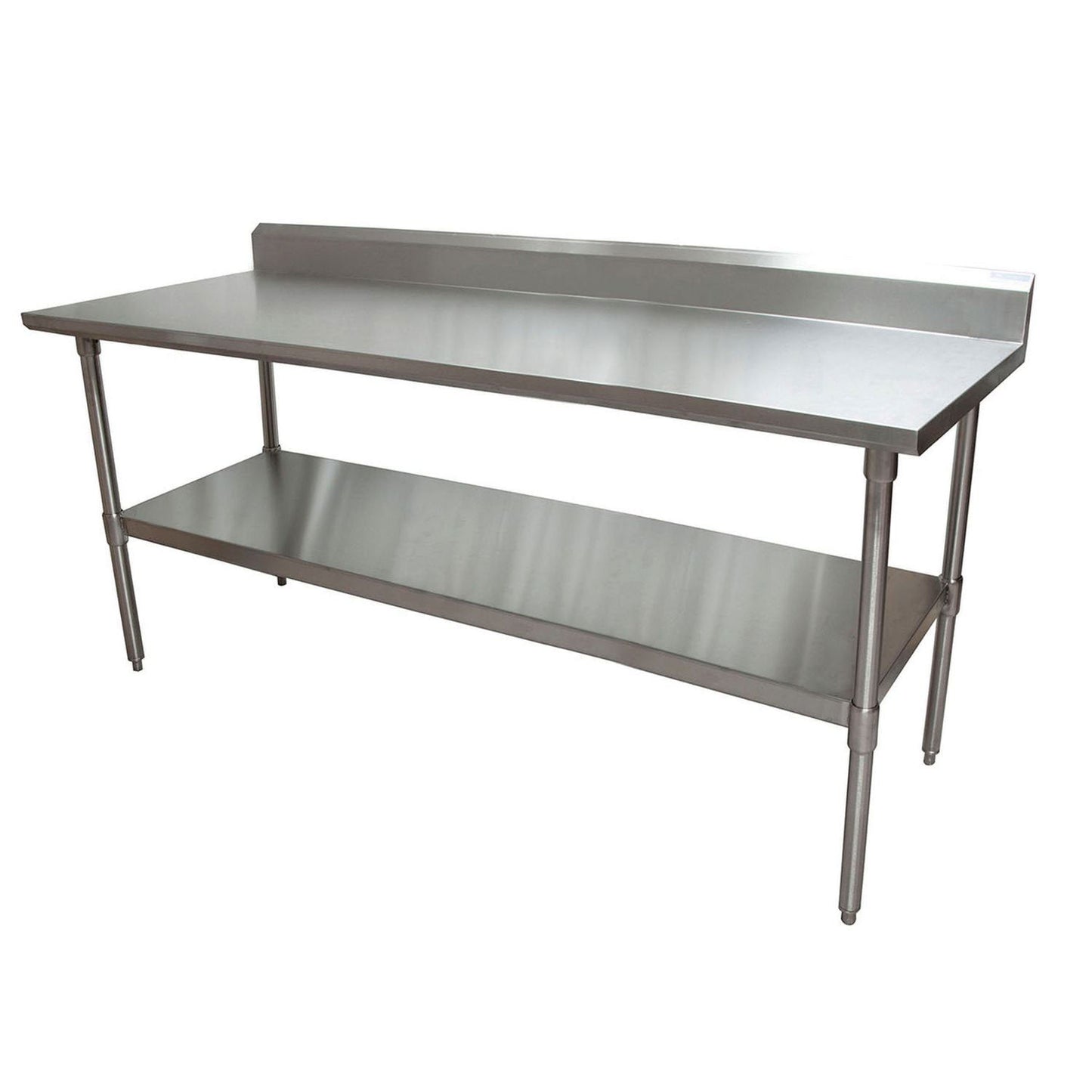BK Resources Stainless Steel 5" Riser Top Tables, 72w x 30d x 39.75h, Silver, 2/Pallet (BKE2VTR57230)