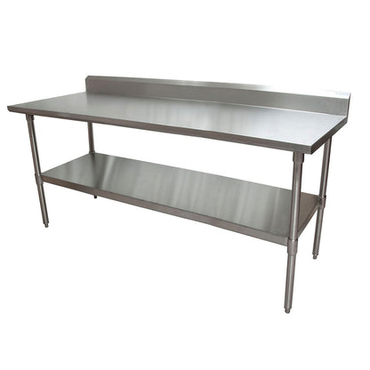 BK Resources Stainless Steel 5" Riser Top Tables, 72w x 30d x 39.75h, Silver, 2/Pallet (BKE2VTR57230)