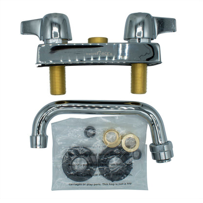 BK Resources WorkForce Standard Duty Faucet, 3.87" Height/6" Reach, Chrome-Plated Brass (BKEBKD6)