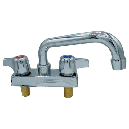 BK Resources WorkForce Standard Duty Faucet, 3.87" Height/6" Reach, Chrome-Plated Brass (BKEBKD6)