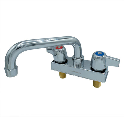 BK Resources WorkForce Standard Duty Faucet, 3.87" Height/6" Reach, Chrome-Plated Brass (BKEBKD6)
