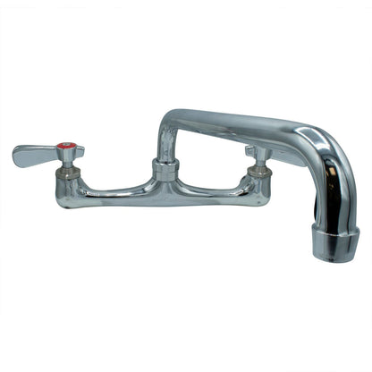 BK Resources WorkForce Standard Duty Faucet, 8" Height/10" Reach, Chrome-Plated Brass (BKEBKF8W10M)