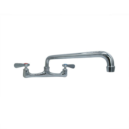 BK Resources WorkForce Standard Duty Faucet, 4.62" Height/12" Reach, Chrome-Plated Brass (BKEBKF8W12M)