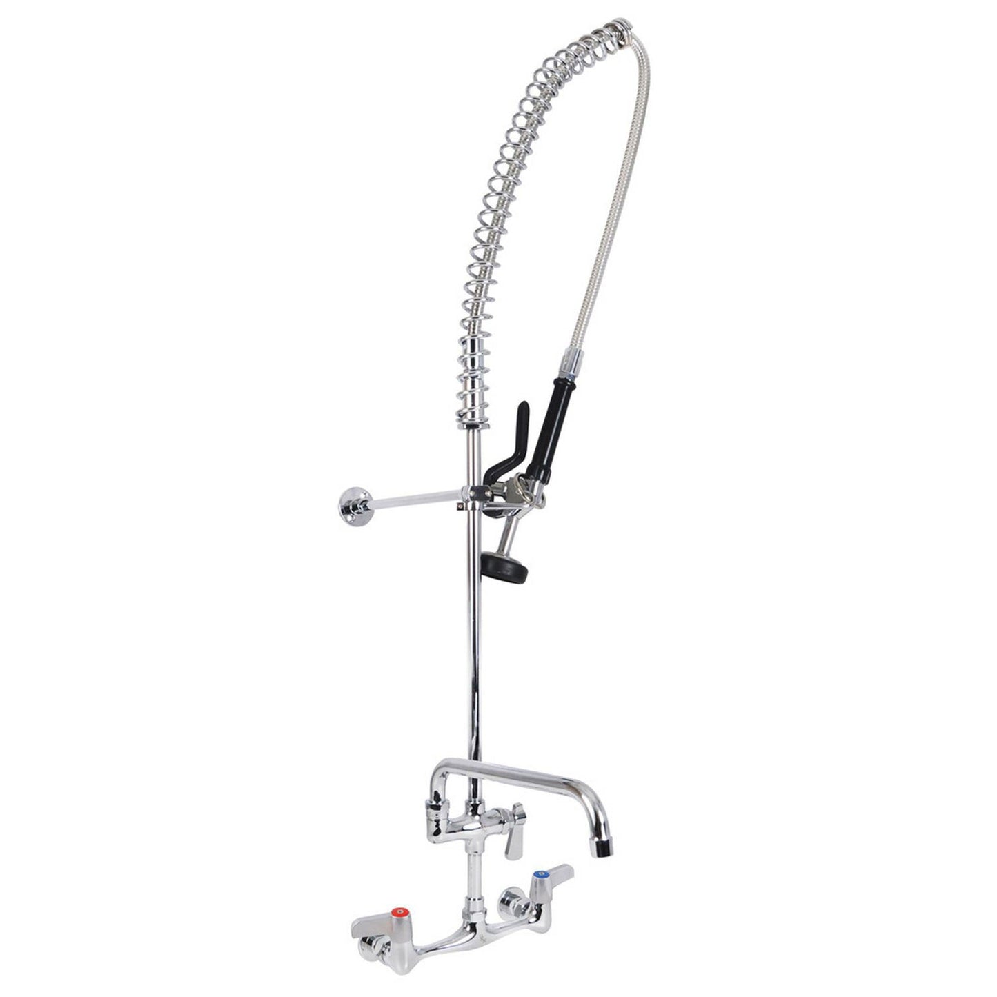 BK Resources WorkForce Prerinse Add-A-Faucet, 4.62" Height/12" Reach, Chrome (BKEVSMPRAF12M)