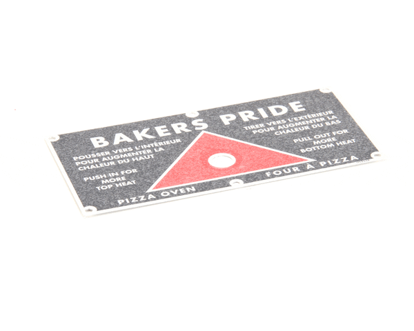 Bakers Pride BKPAS-U1224A Plate, Push/Pull, Bi Lingual, FC-816 (BKPAS-U1224A)