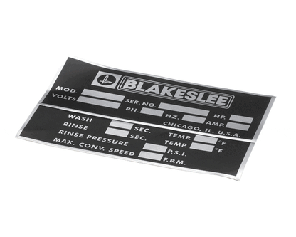 Blakeslee 99705 Data Label (BLA99705)