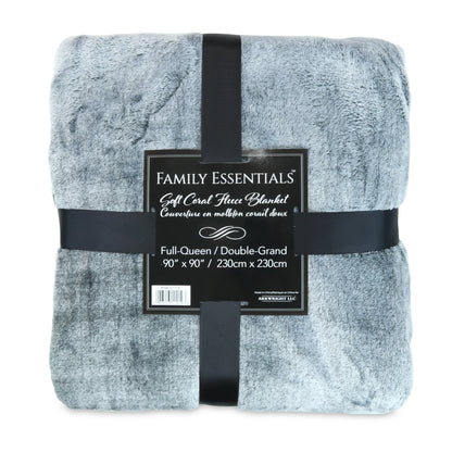 Arkwright Home® Family Essentials Coral Fleece Blanket Queen 90x90 Assorted, 12/Case (BLKT-CORAL-90X90-CS)