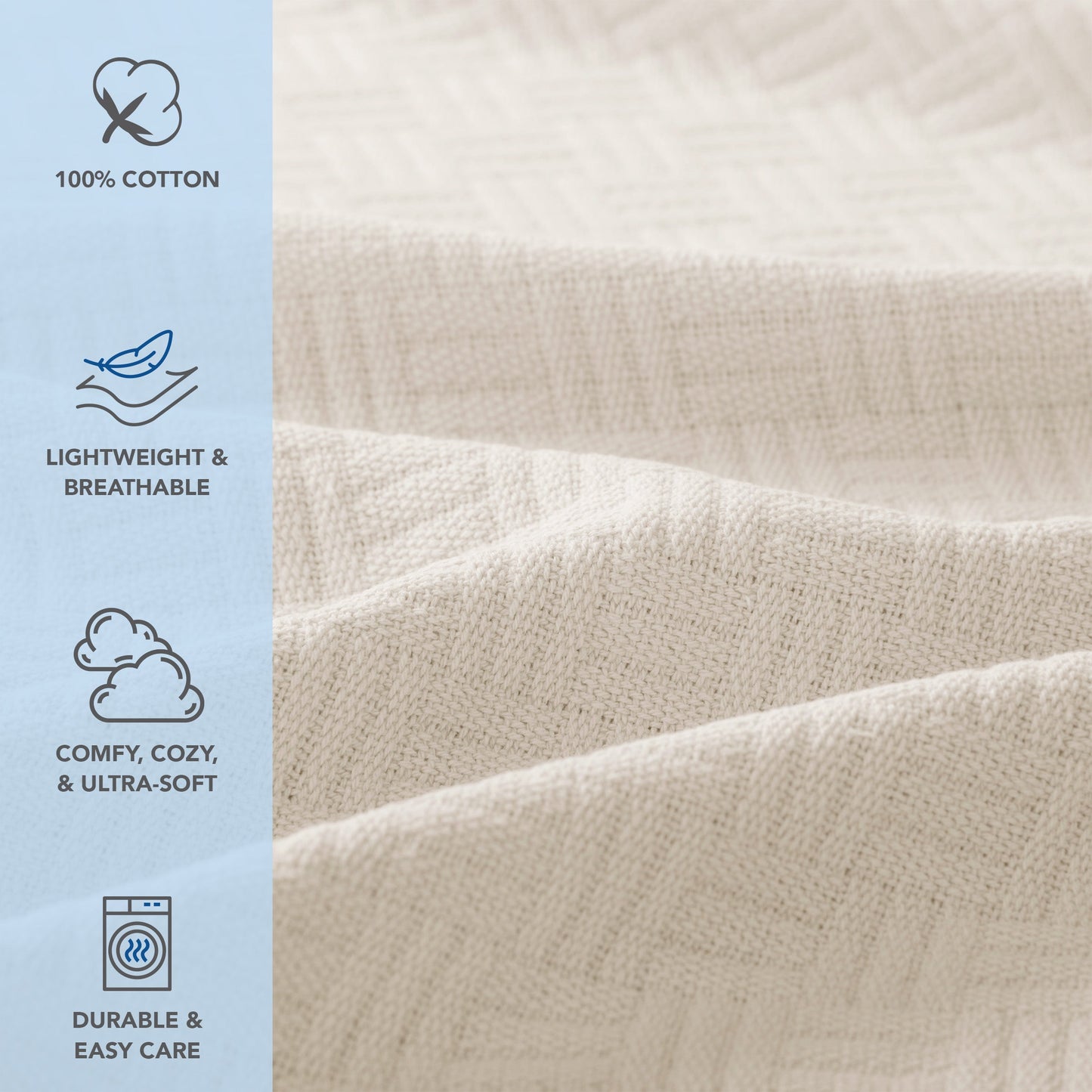 Arkwright Home® Host & Home Cotton Bed Blanket Twin Beige, 4/Case (BLKT-COT-6890-BG)