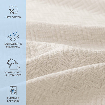 Arkwright Home® Host & Home Cotton Bed Blanket Twin Beige, 4/Case (BLKT-COT-6890-BG)