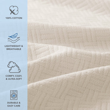Arkwright Home® Host & Home Cotton Bed Blanket Queen Beige, 4/Case (BLKT-COT-9090-BG)