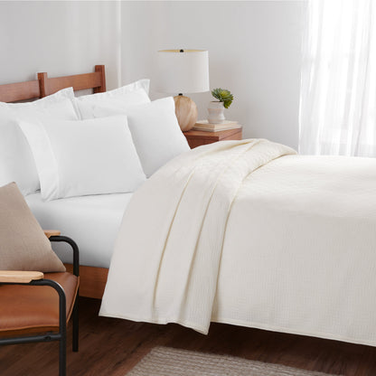 Arkwright Home® Host & Home Cotton Bed Blanket Queen Ivory, 4/Case (BLKT-COT-9090-IV)