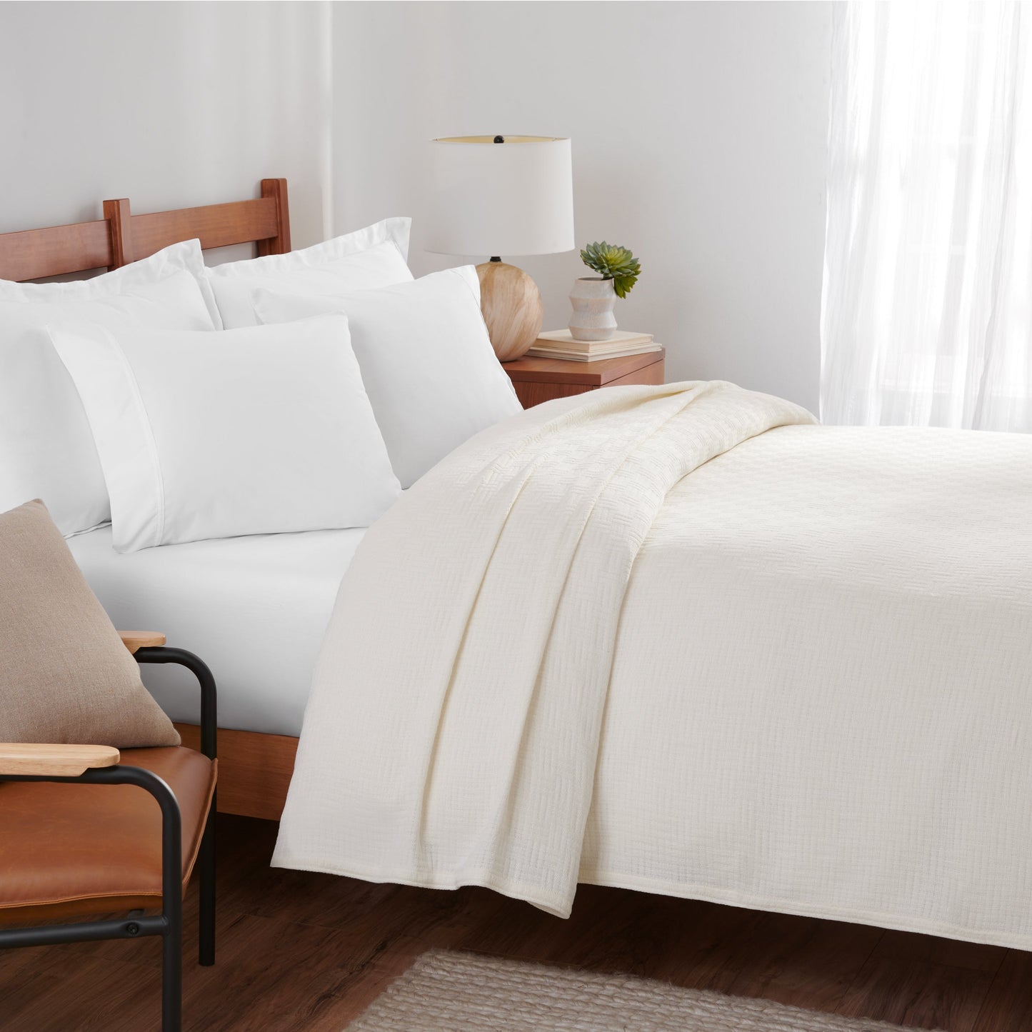 Arkwright Home® Host & Home Cotton Bed Blanket Twin Ivory, 4/Case (BLKT-COT-6890-IV)