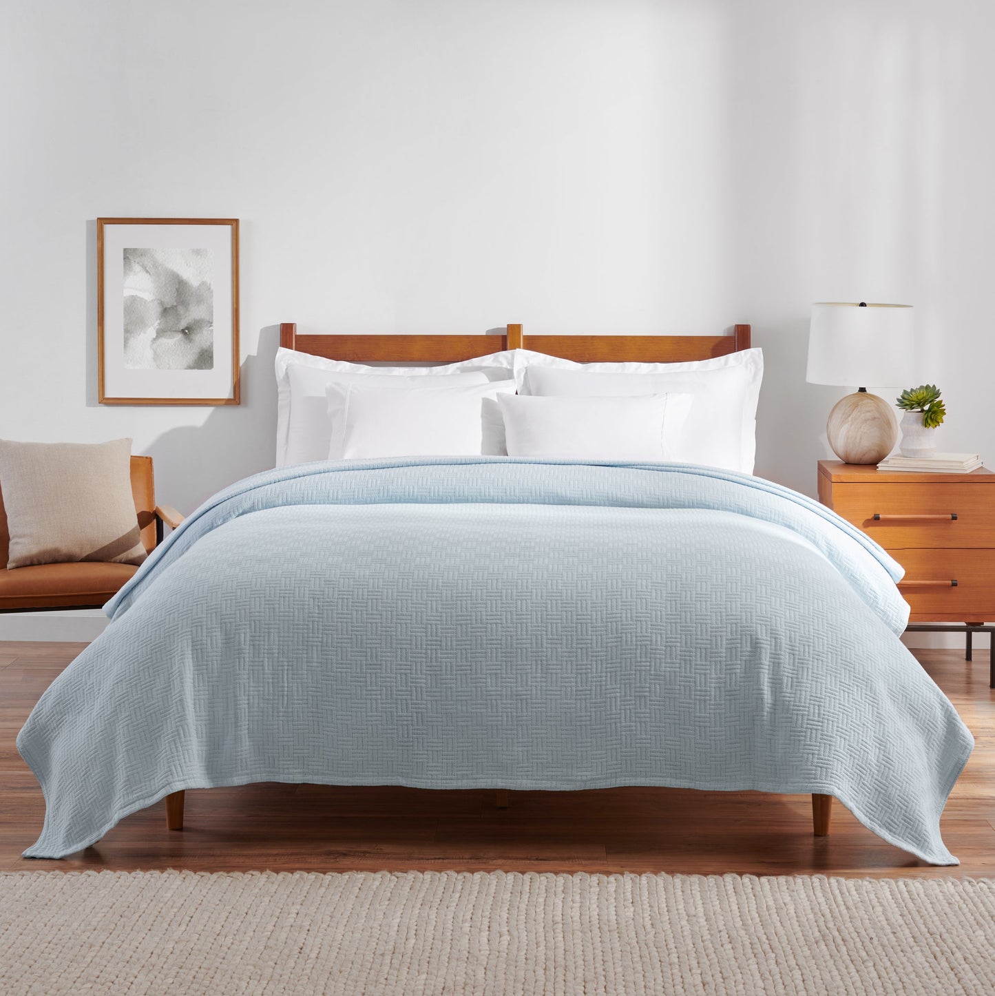 Arkwright Home® Host & Home Cotton Bed Blanket Twin Light Blue, 4/Case (BLKT-COT-6890-LB)