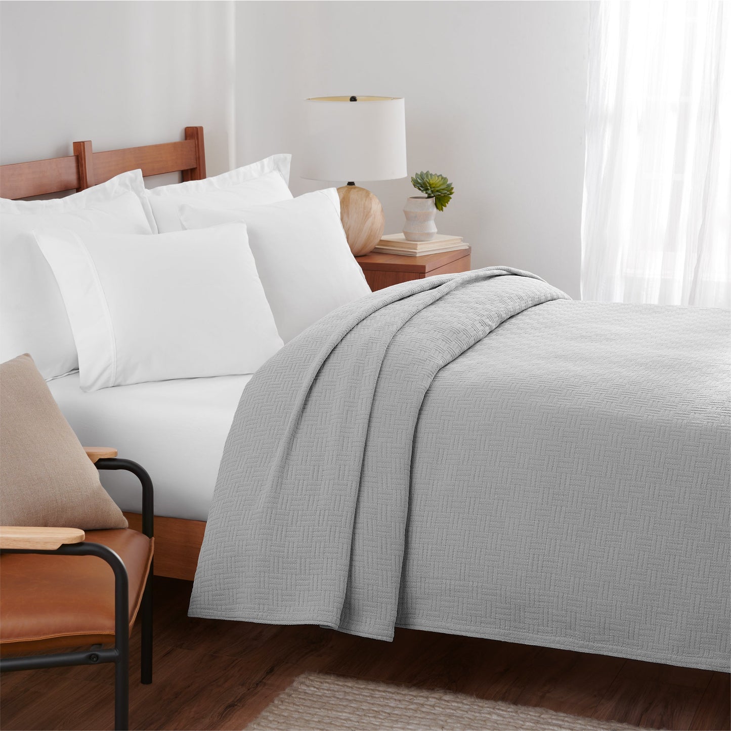 Arkwright Home® Host & Home Cotton Bed Blanket Queen Light Gray, 4/Case (BLKT-COT-9090-LG)