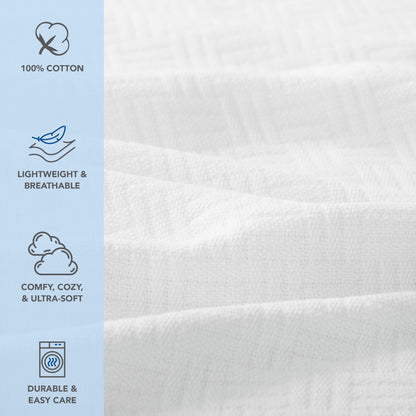 Arkwright Home® Host & Home Cotton Bed Blanket King White, 4/Case (BLKT-COT-10490-WH)