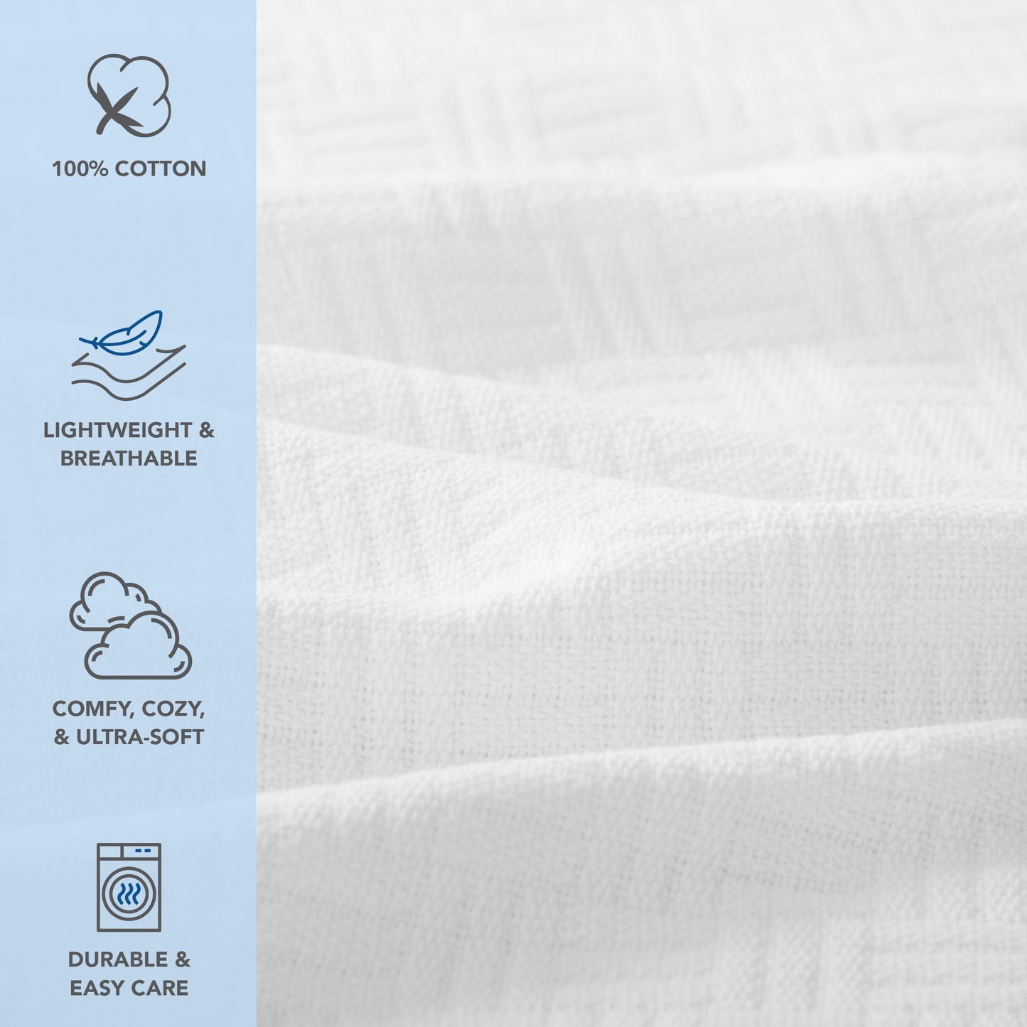 Arkwright Home® Host & Home Cotton Bed Blanket Queen White, 4/Case (BLKT-COT-9090-WH)