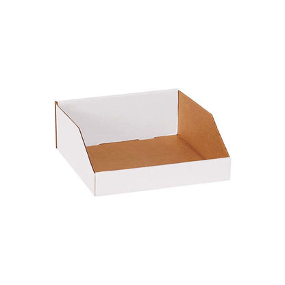 Global Industrial Open Top Corrugated Bin Boxes, 12"Wx12"Lx4-1/2"H, White (WBB684577)