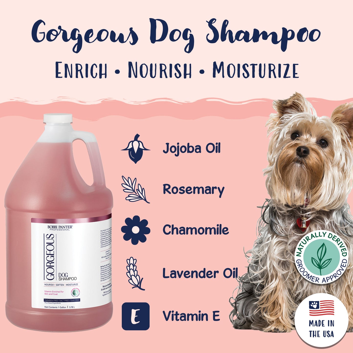 Bobbi Panter® Signature Gorgeous Dog Shampoo Chamomile (Gallon), 4/Case (BP00001-CS)