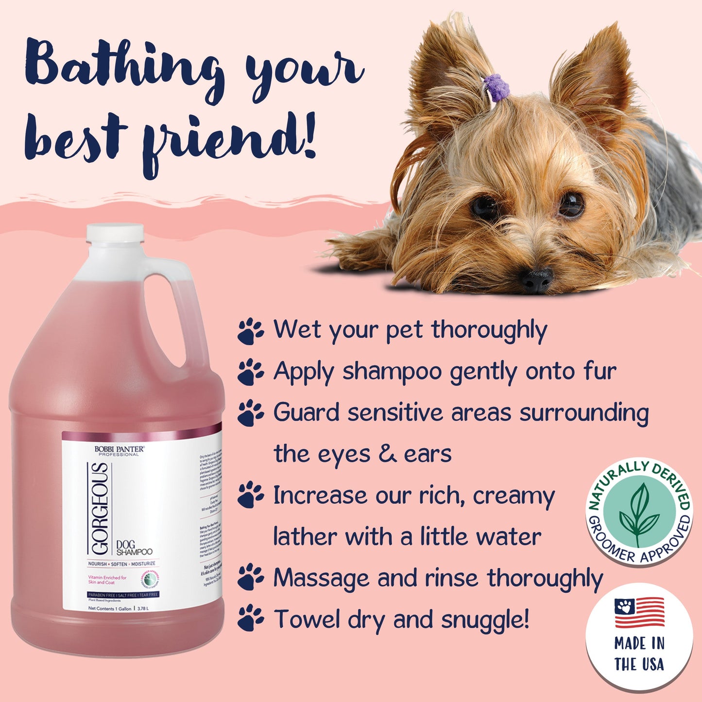 Bobbi Panter® Signature Gorgeous Dog Shampoo Chamomile (Gallon), 4/Case (BP00001-CS)