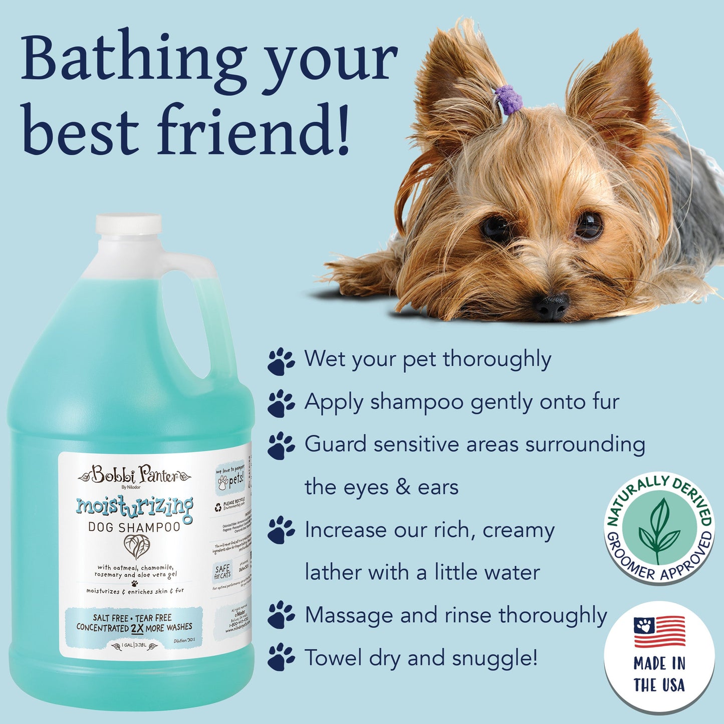 Bobbi Panter® Botanicals Moisturizing Dog Shampoo Chamomile (Gallon), 4/Case (HOSBP00007-CS)